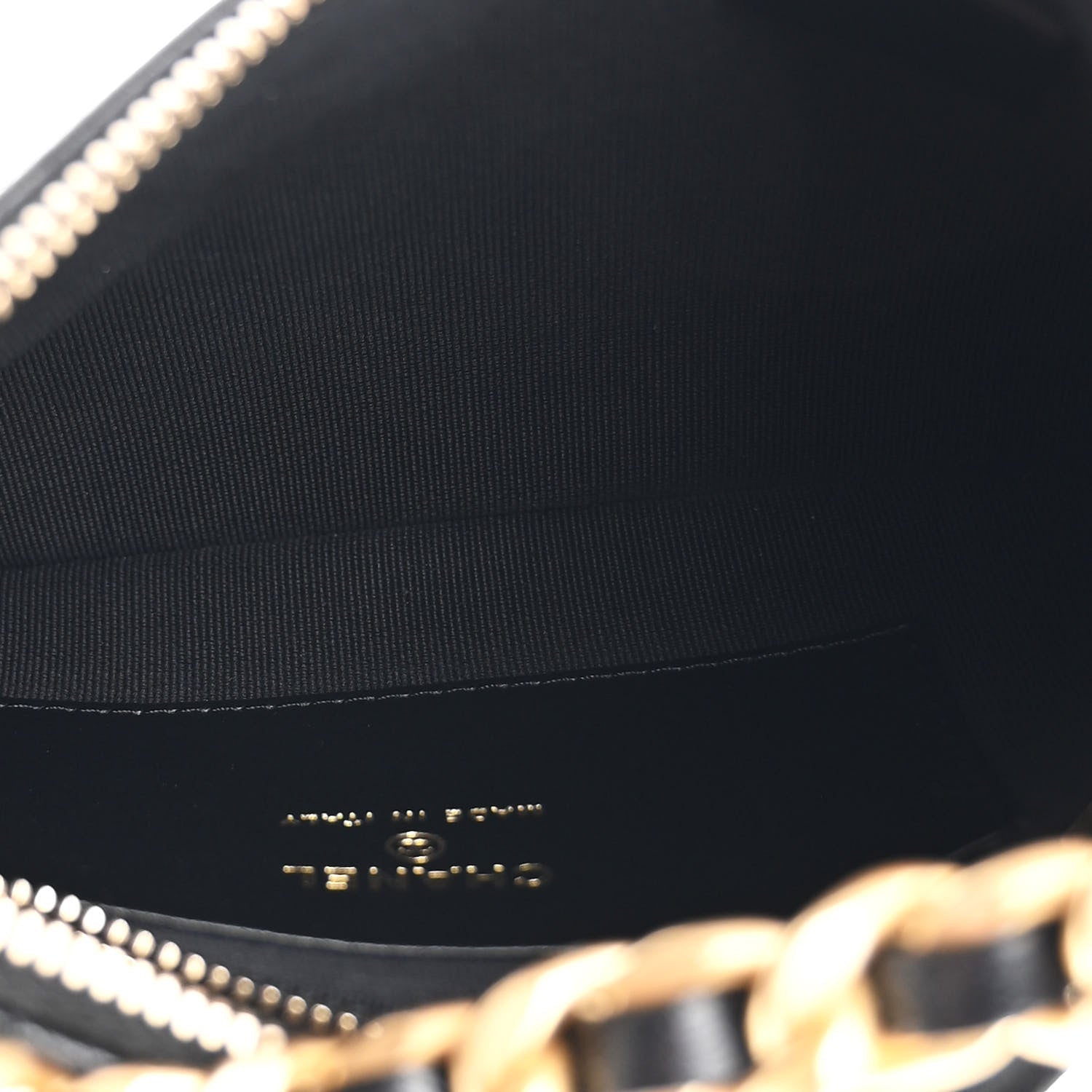 Lambskin Quilted Chain Around Top Handle Mini Bag Black