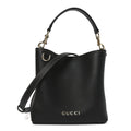 GG Calfskin Emblem Mini Bucket Bag Black