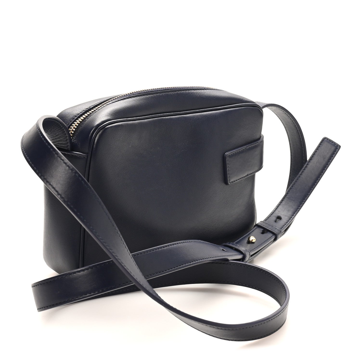 Calfskin Gancio Small Camera Case Navy