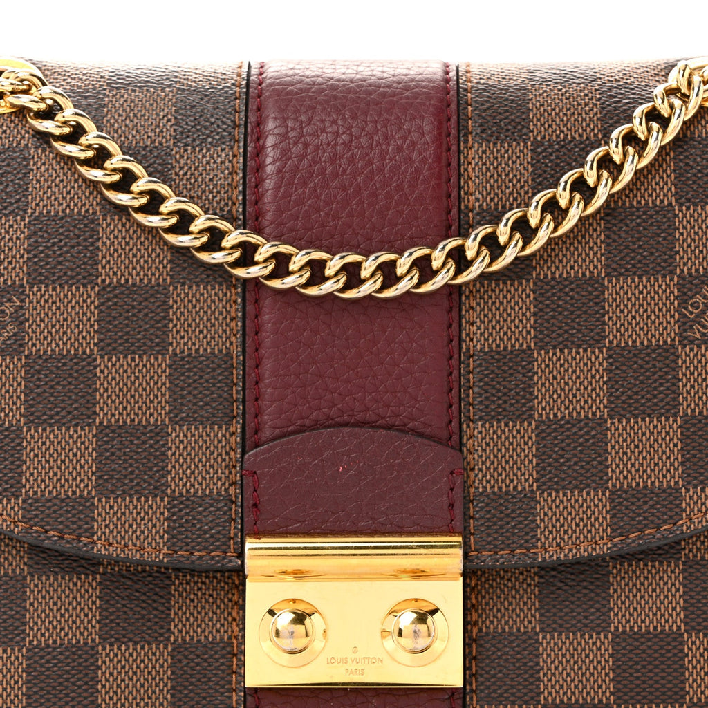 Damier Ebene Cuir Taurillon Wight Bordeaux