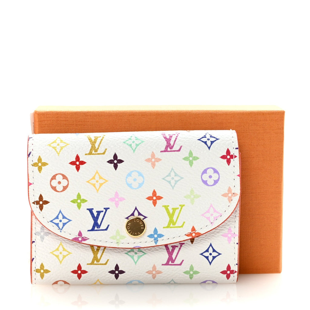 LV X TM Monogram Multicolor Rosalie Coin Purse White Kawaii Pink
