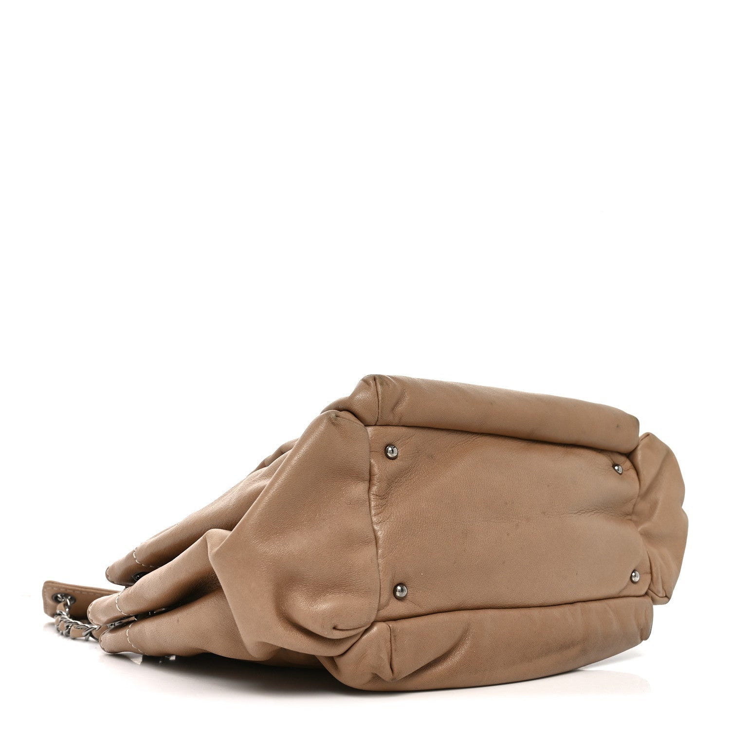 Lambskin Lax Accordion Hobo Beige