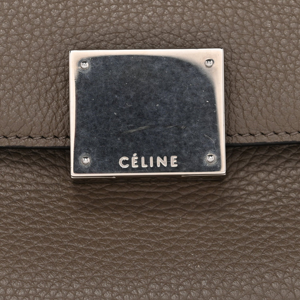 Drummed Calfskin Suede Large Trapeze Souris