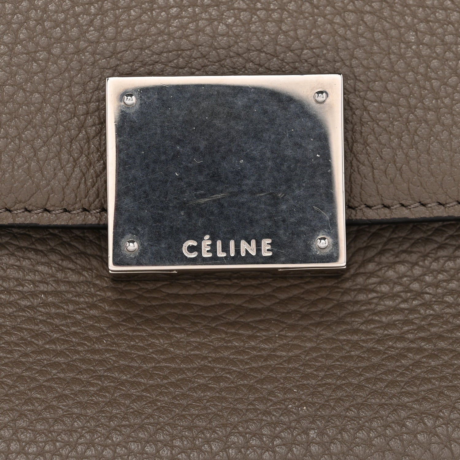 Drummed Calfskin Suede Large Trapeze Souris