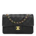 Lambskin Quilted Small Double Flap Black