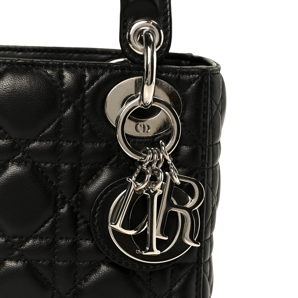 Lambskin Cannage Mini Lady Dior Black