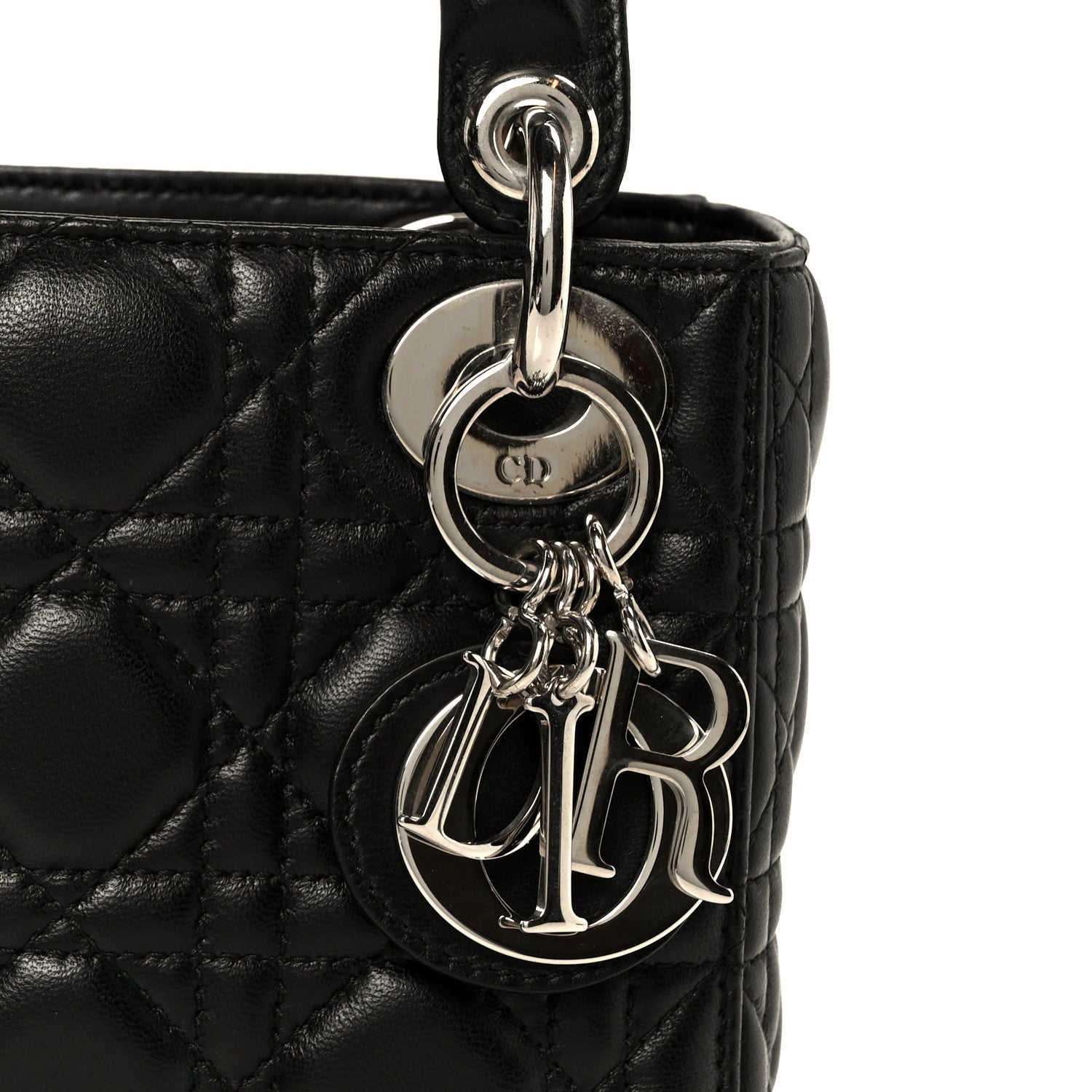 Lambskin Cannage Mini Lady Dior Black
