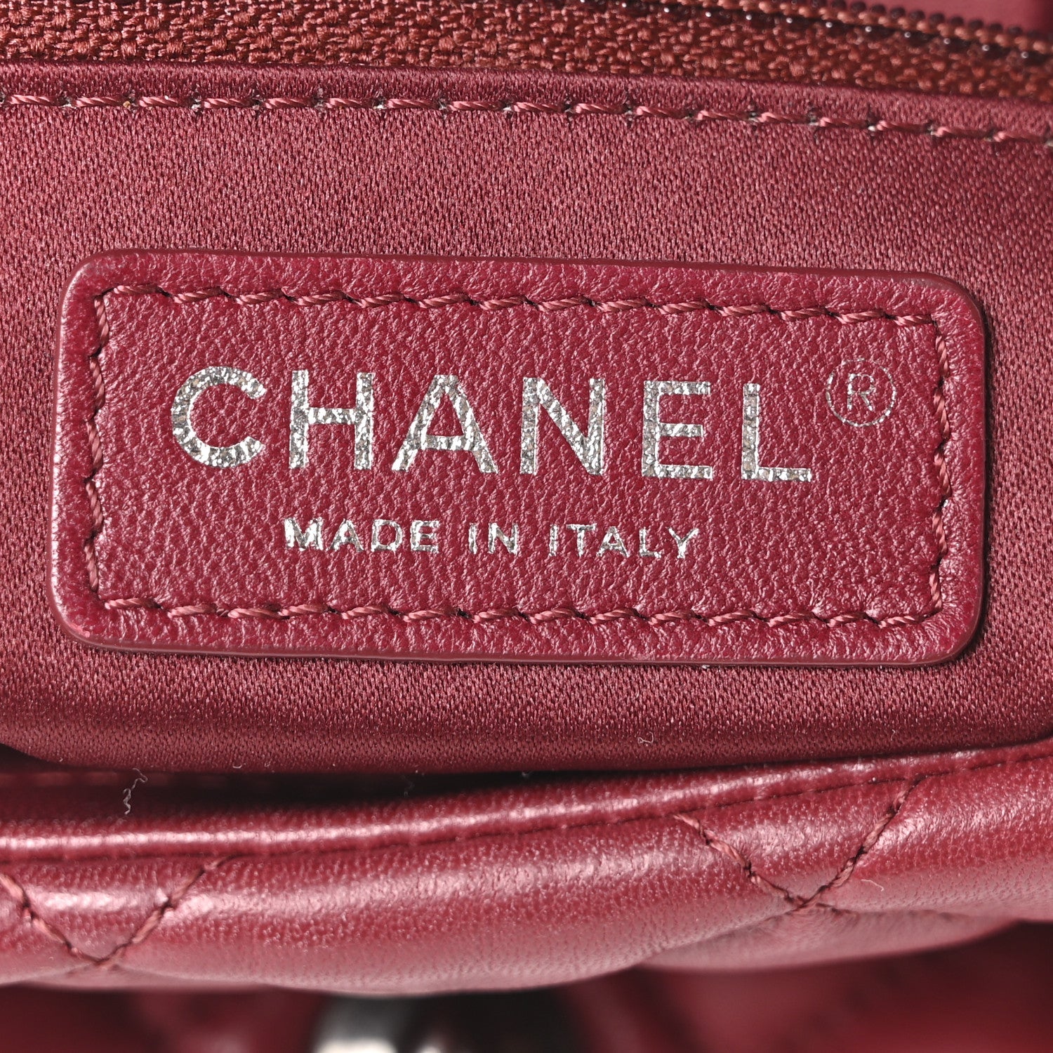 Lambskin Quilted Mini Round Flap Red