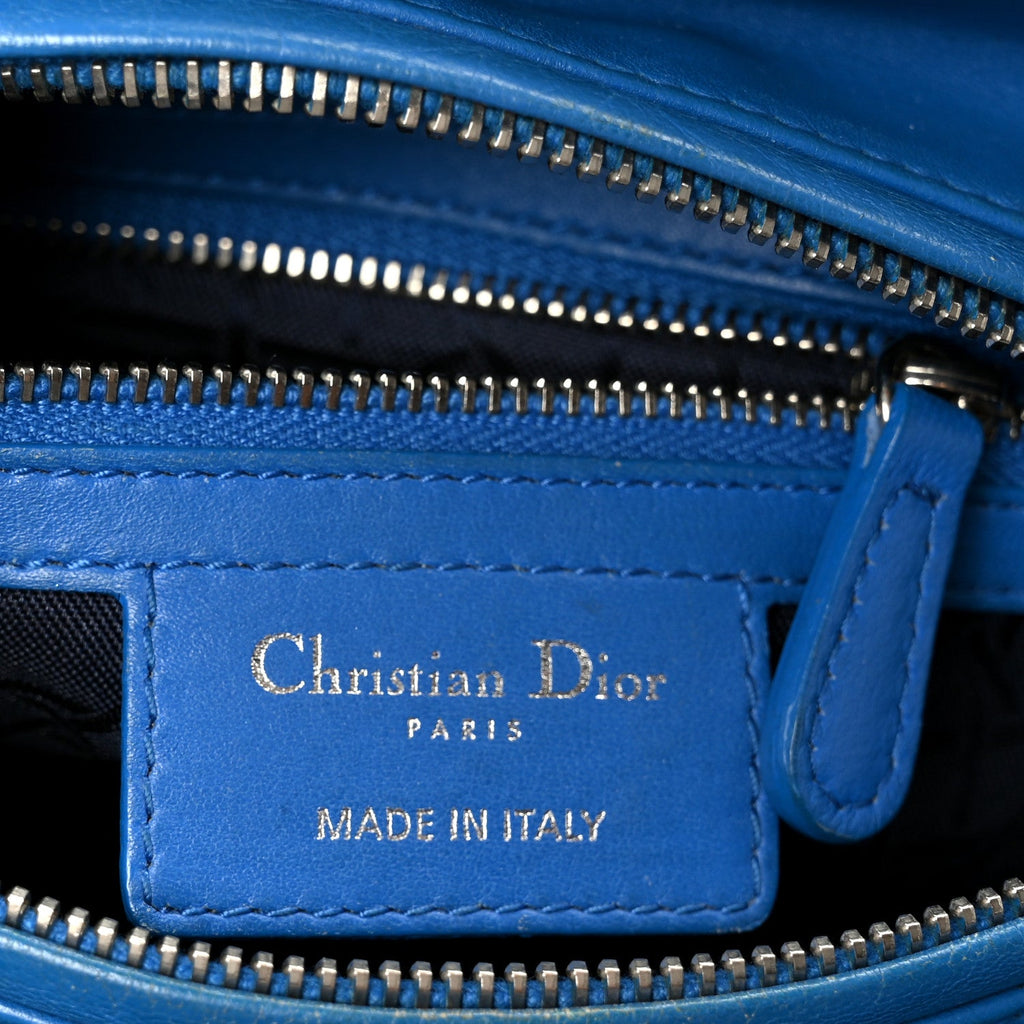 Lambskin Cannage Medium Lady Dior Blue