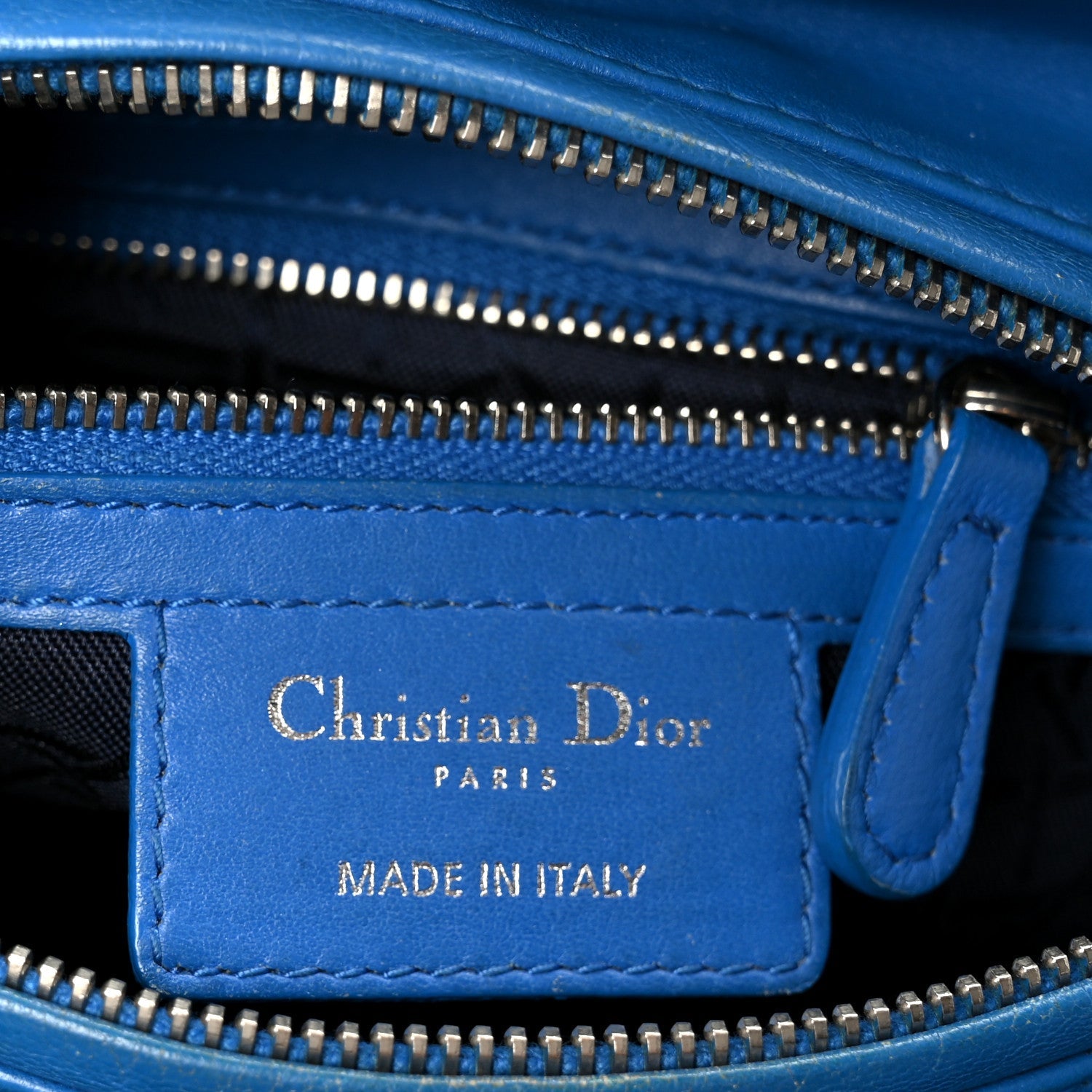 Lambskin Cannage Medium Lady Dior Blue