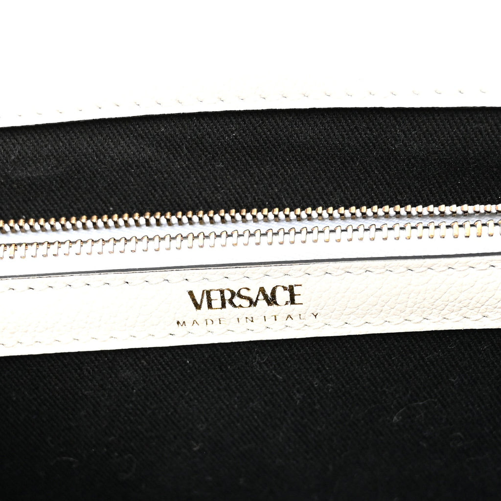 Grained Calfskin Small La Medusa Chain White