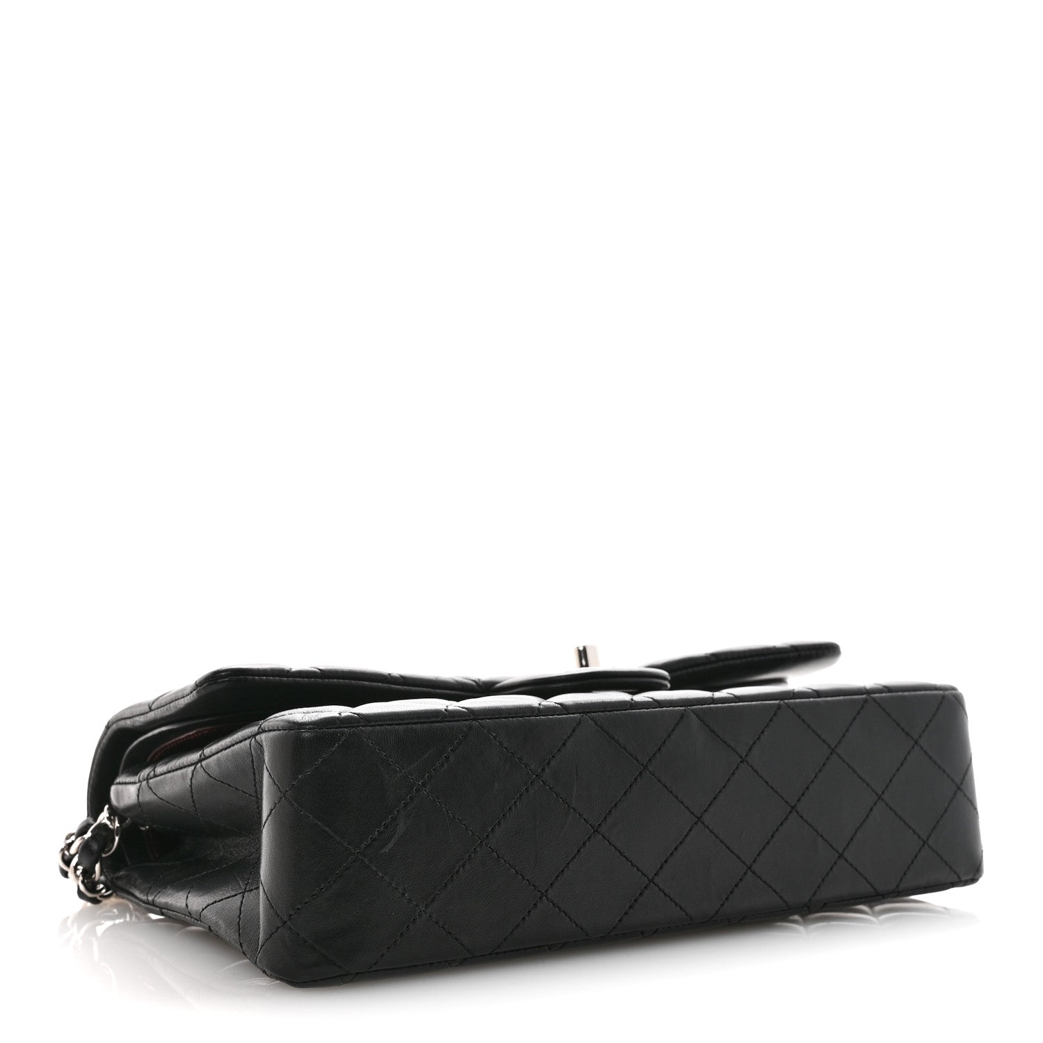 Lambskin Quilted Medium Double Flap Black
