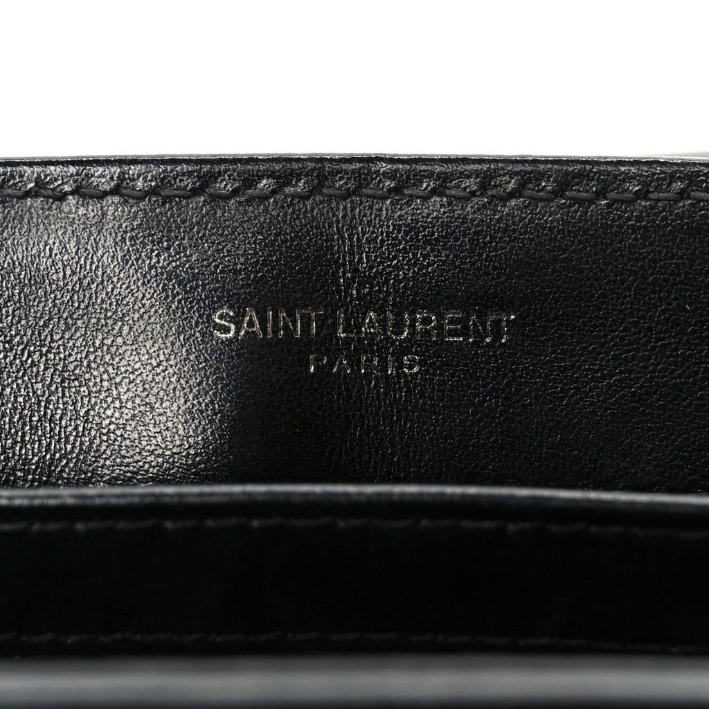 Calfskin Y Quilted Monogram Monochrome Toy Loulou Crossbody Bag Black