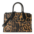 Canvas Calfskin Wild Animal Print City Steamer EW Marron