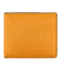 Calfskin GG Tennis Embossed Bi-Fold Wallet Yellow Tangerine