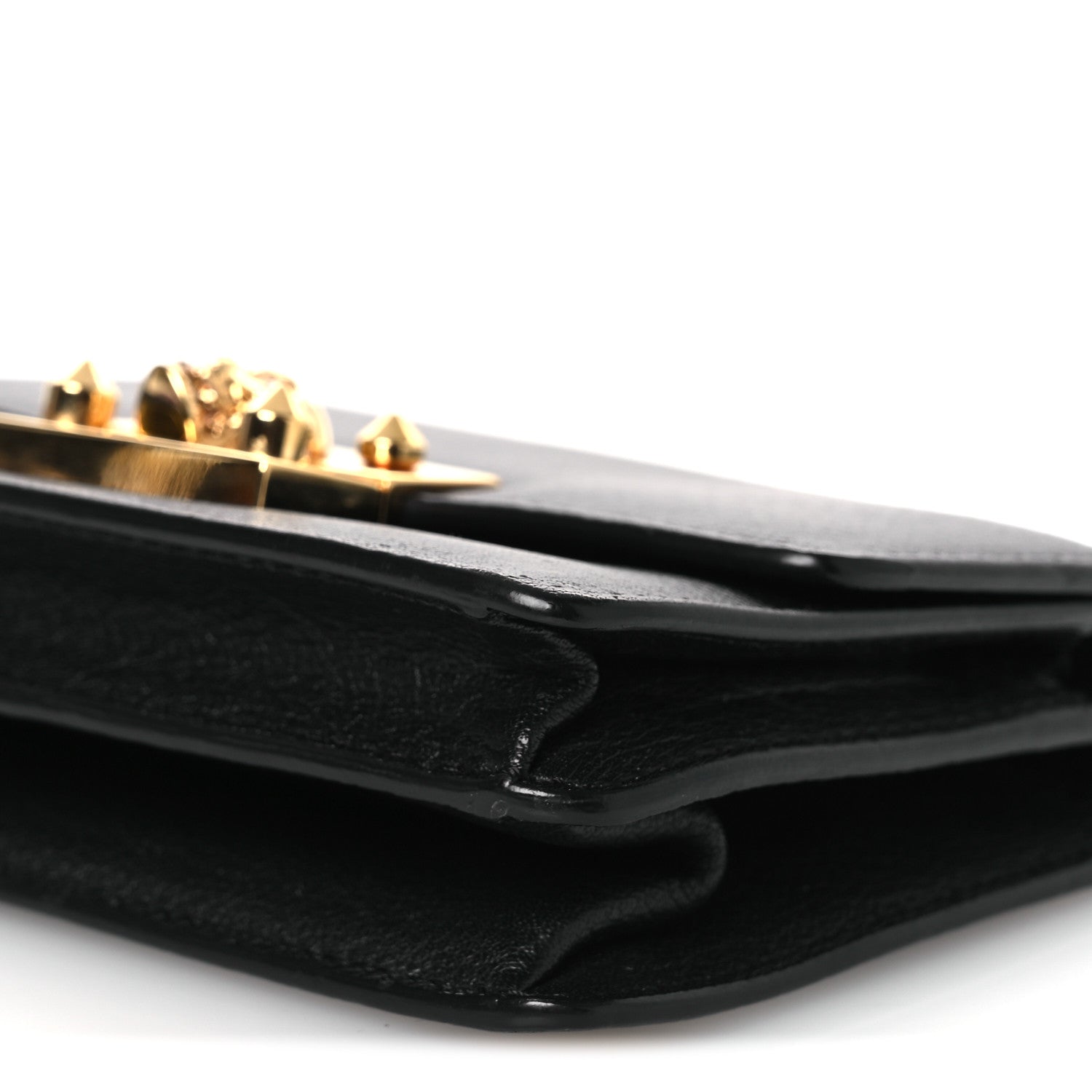 Calfskin Skull Mini Clutch Black