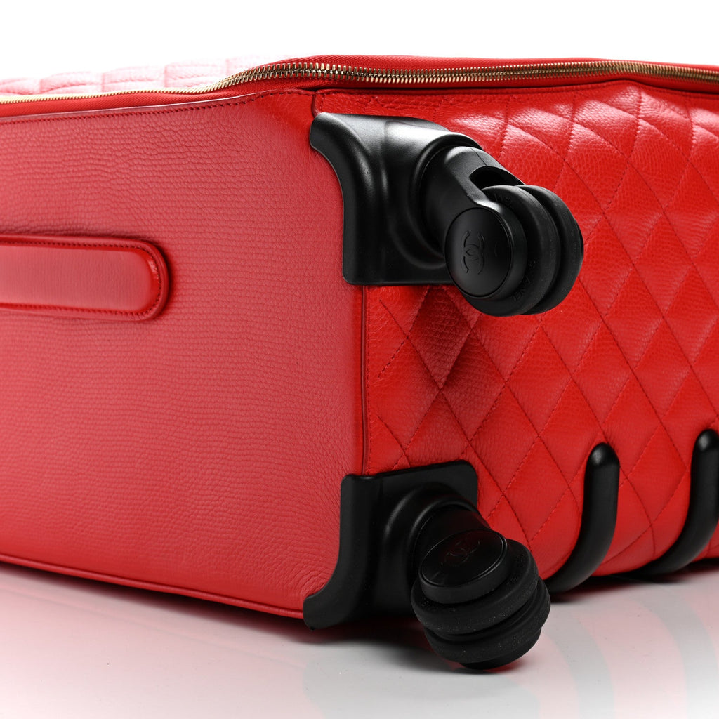 Calfskin Quilted Coco Case Trolley Red