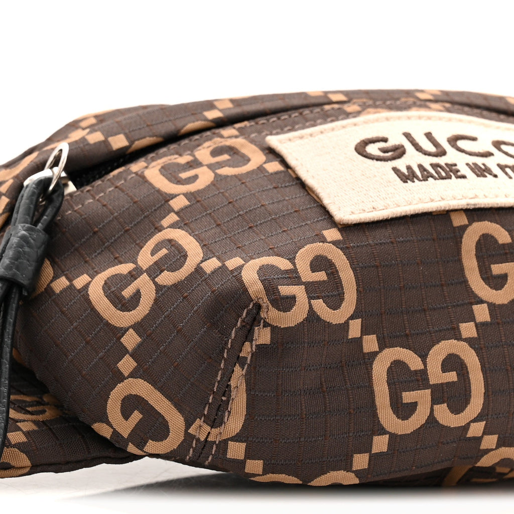 Recycled Polyester Monogram Jumbo GG Belt Bag Ebony Beige