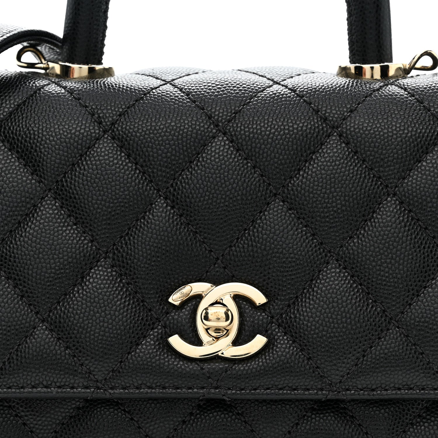 Caviar Quilted Extra Mini Coco Handle Flap Black
