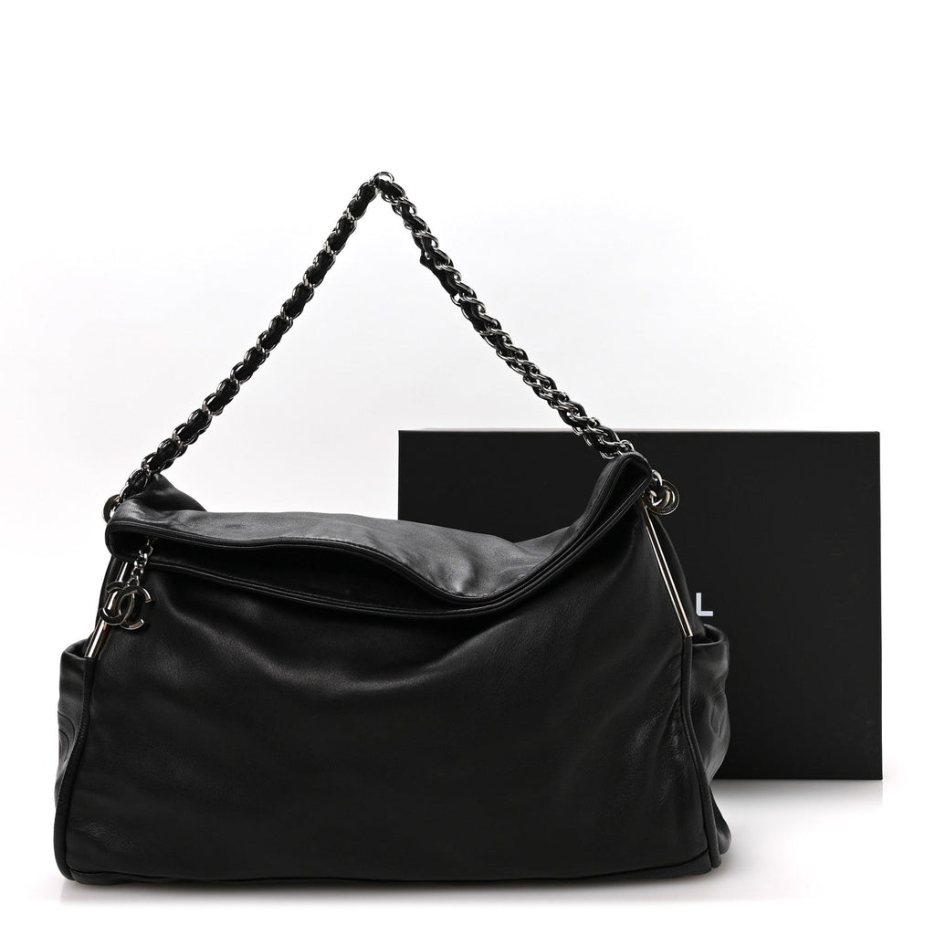 Lambskin Large Ultimate Soft Tote Black