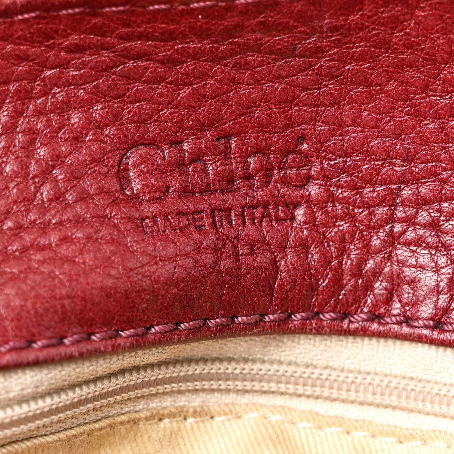 Calfskin Medium Paddington Satchel Dark Red