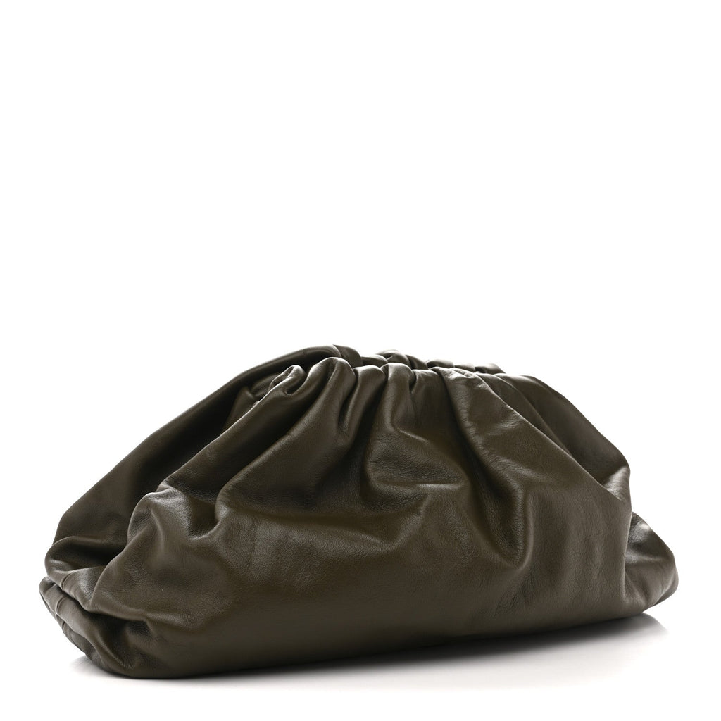Smooth Butter Calf The Pouch Oversized Clutch Kaki Fondent