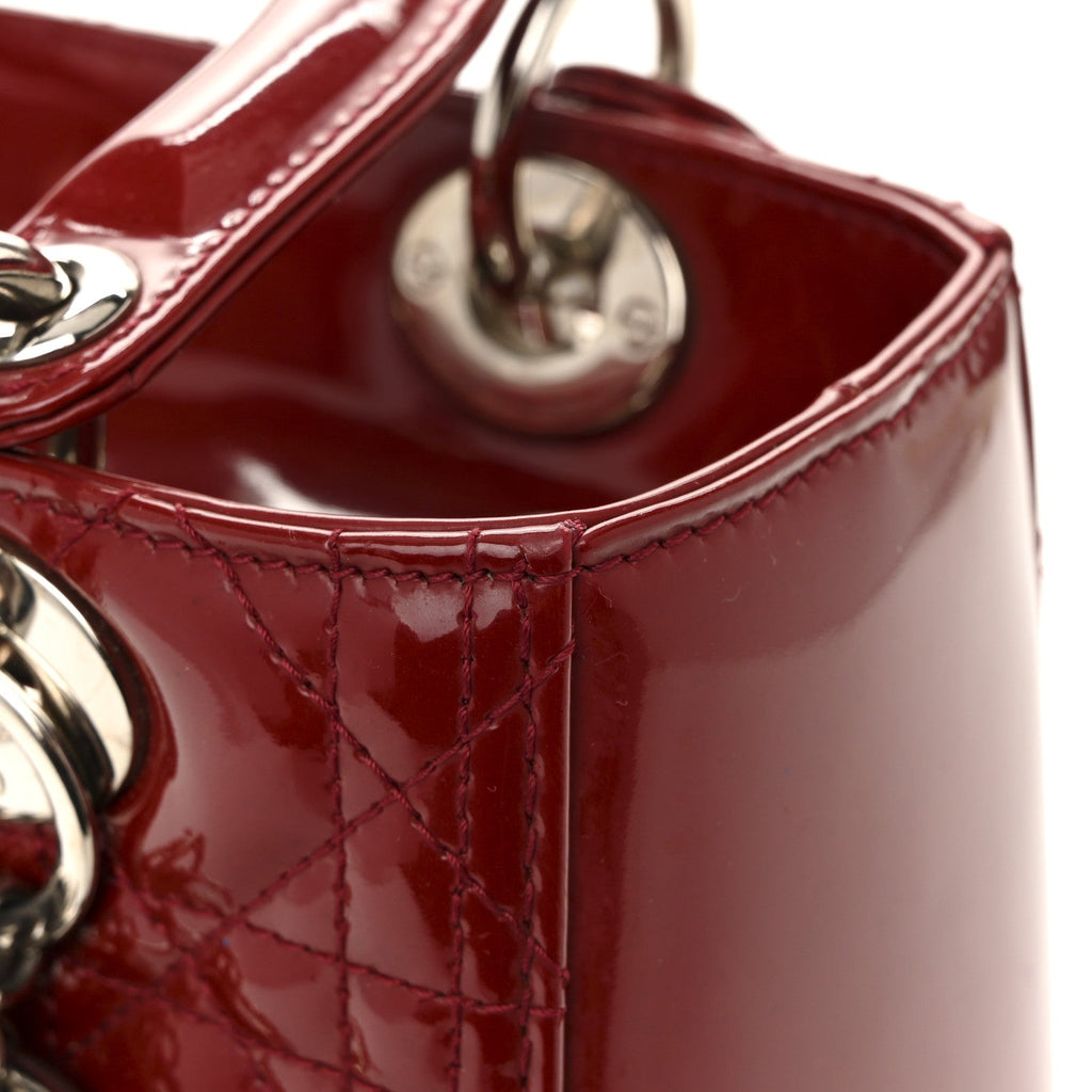 Patent Cannage Medium Lady Dior Red
