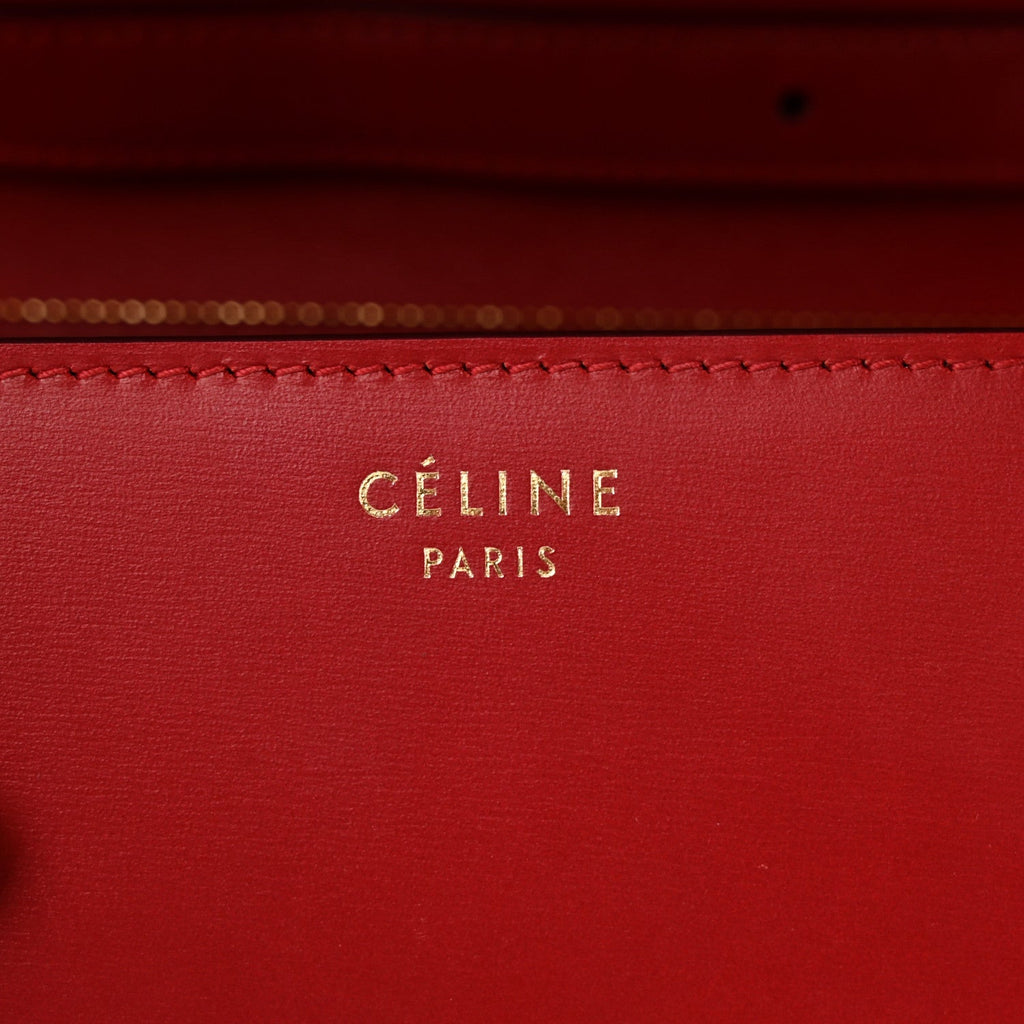 Box Calfskin Medium Classic Box Flap Bag Red