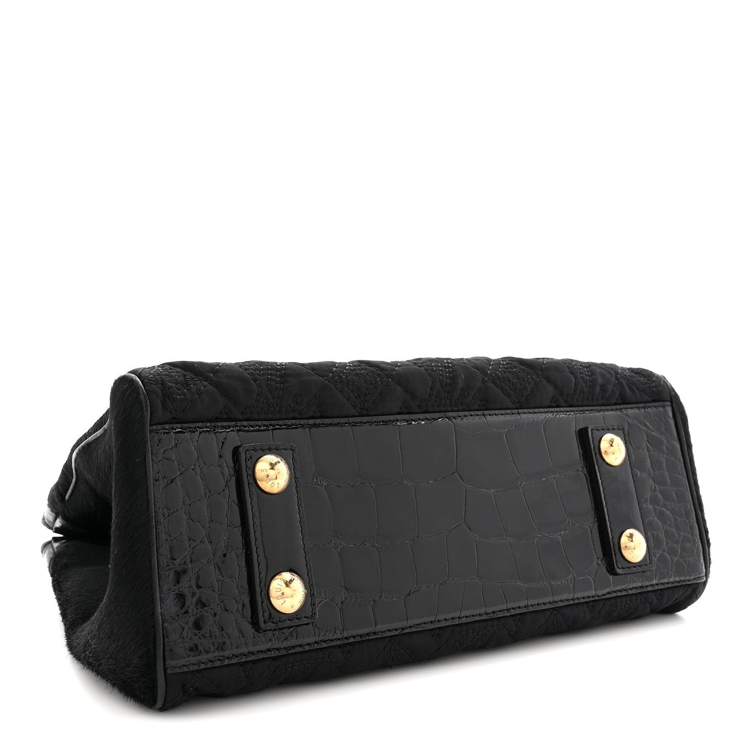 Monogram Silk Pony Hair Alligator Trim Linda Black