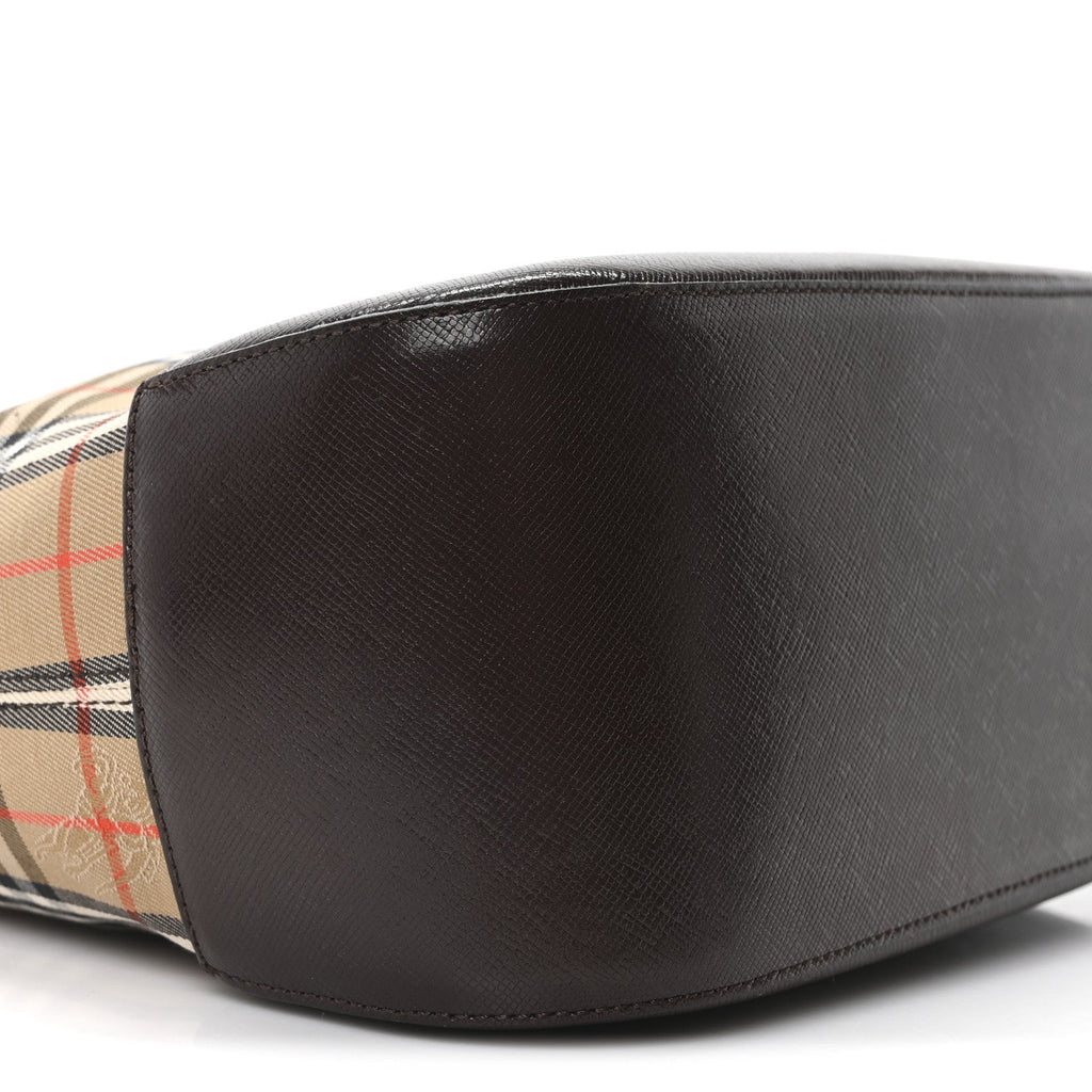 Haymarket Check Small Tote Dark Brown