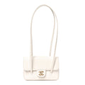 Shiny Caviar Mini Preppy Coco Shoulder Bag White