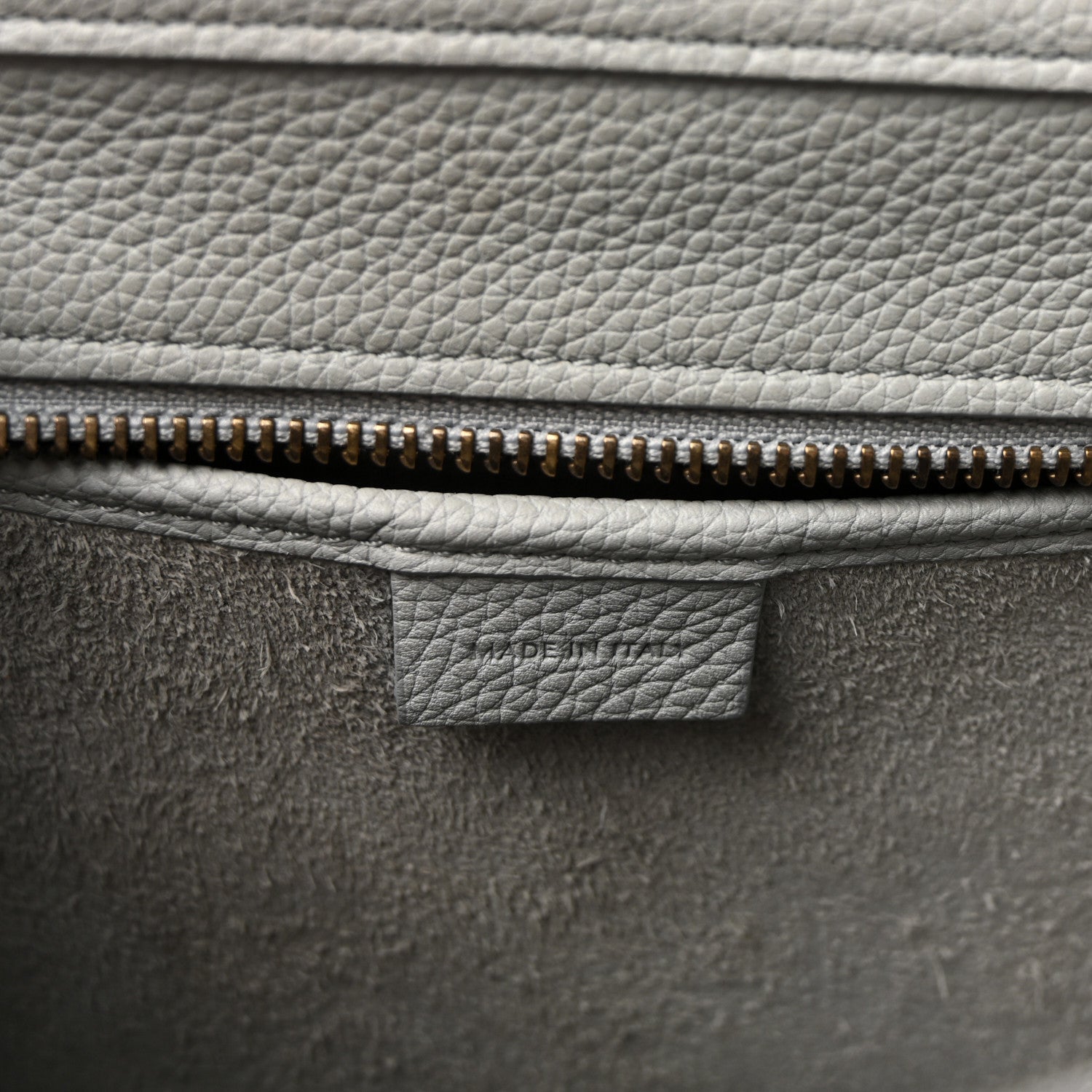 Drummed Calfskin Nano Luggage Pearl Blue