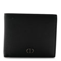 Grained Calfskin CD Icon Bifold Wallet Black