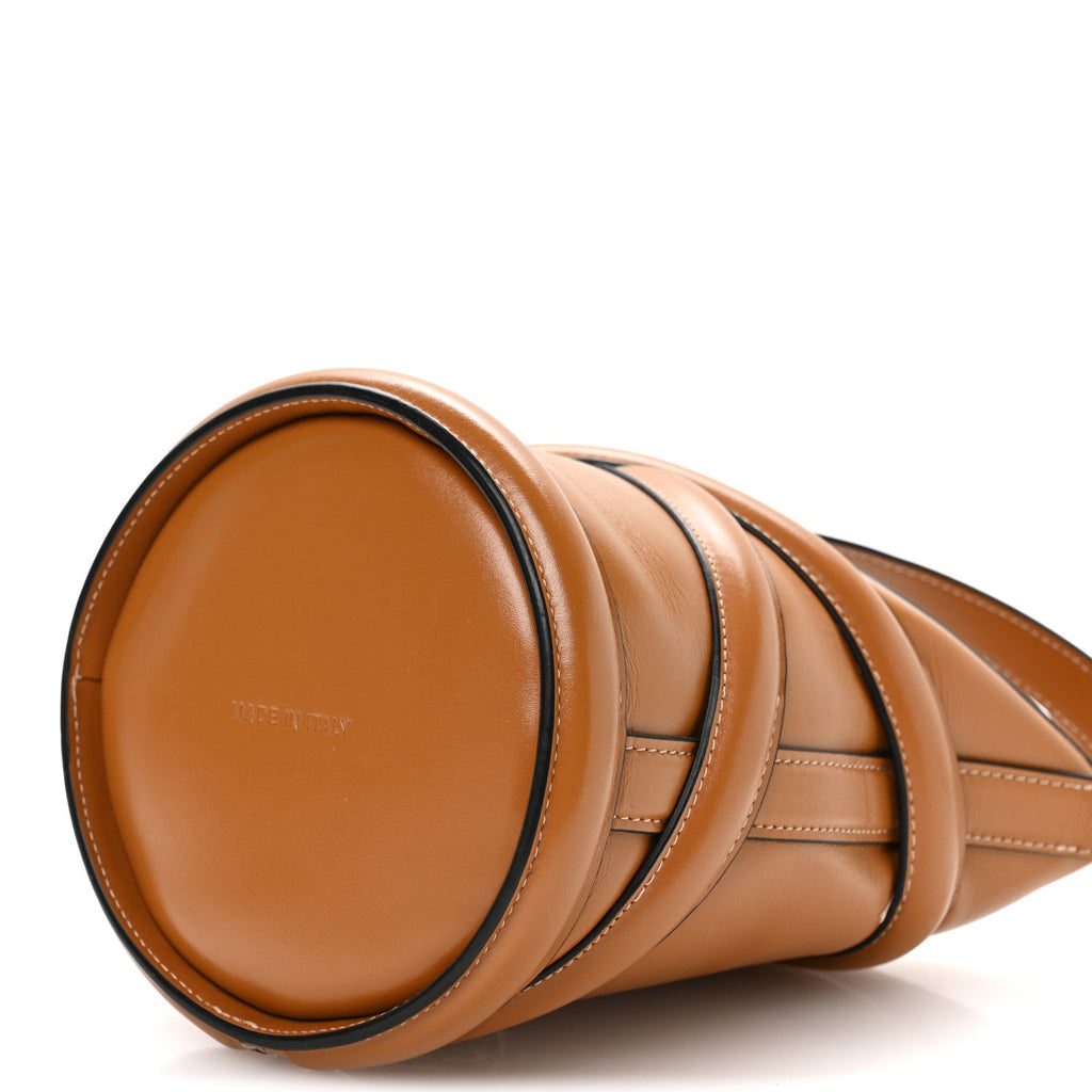 Calfskin Curve Bucket Bag Tan
