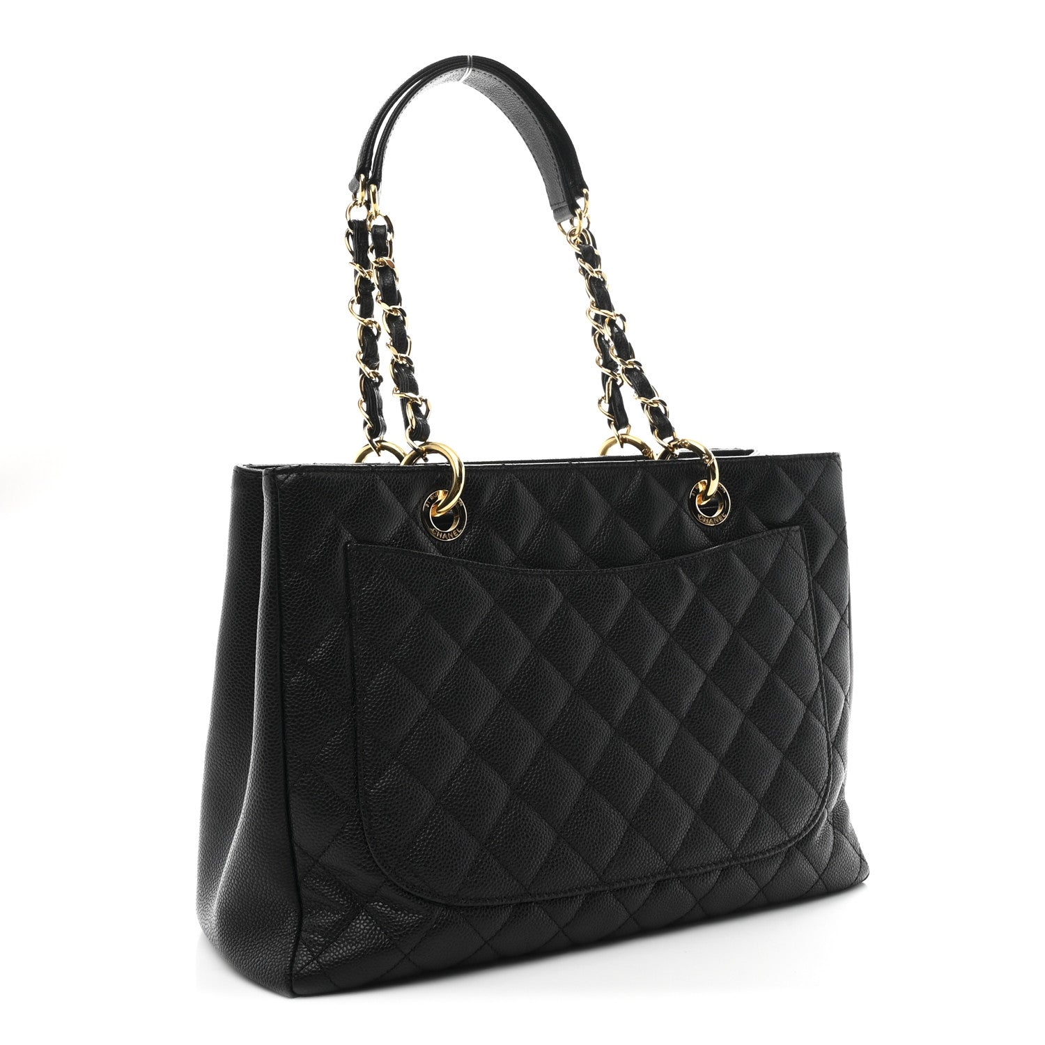 Caviar Quilted Grand Shopping Tote GST Black