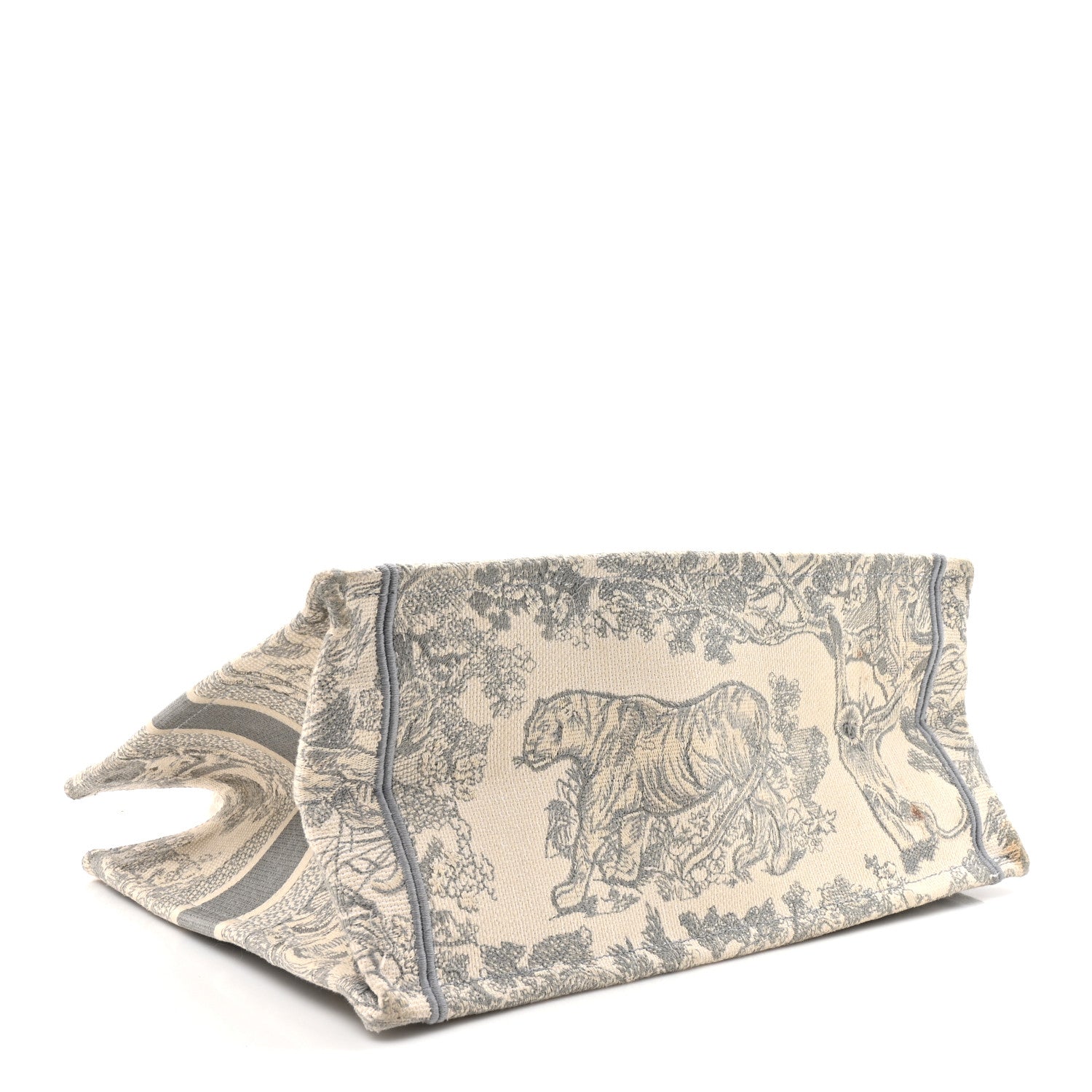 Canvas Embroidered Medium Dioriviera Toile De Jouy Book Tote Gray