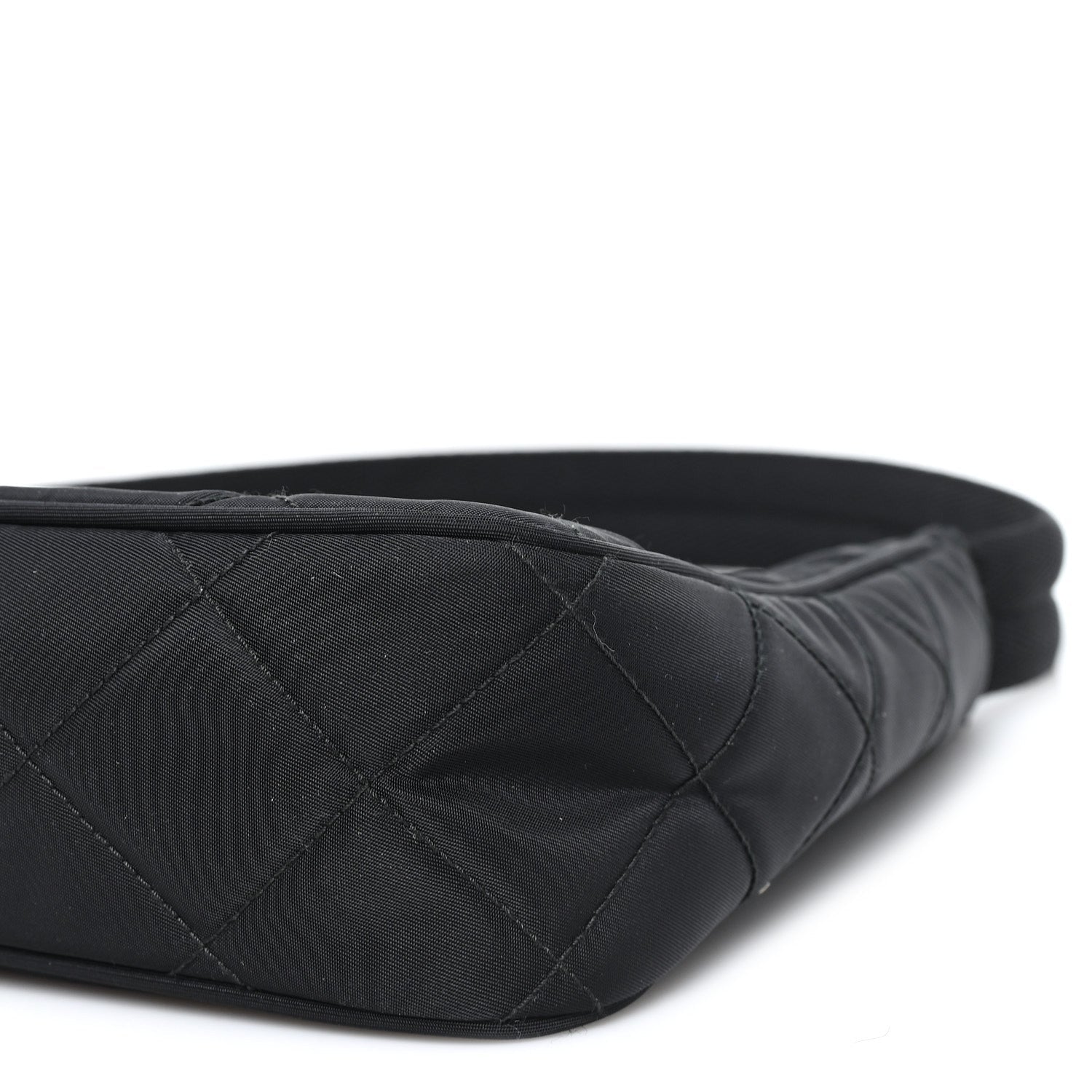 Tessuto Nylon Stitched Shoulder Bag Black