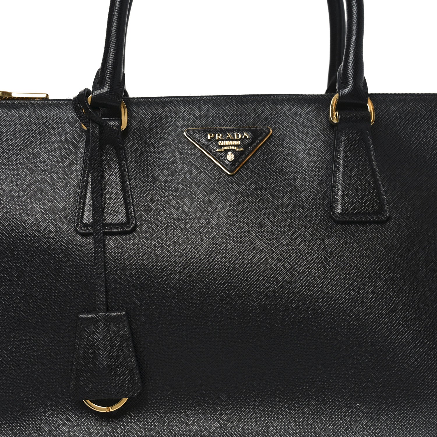 Saffiano Medium Galleria Double Zip Tote Black