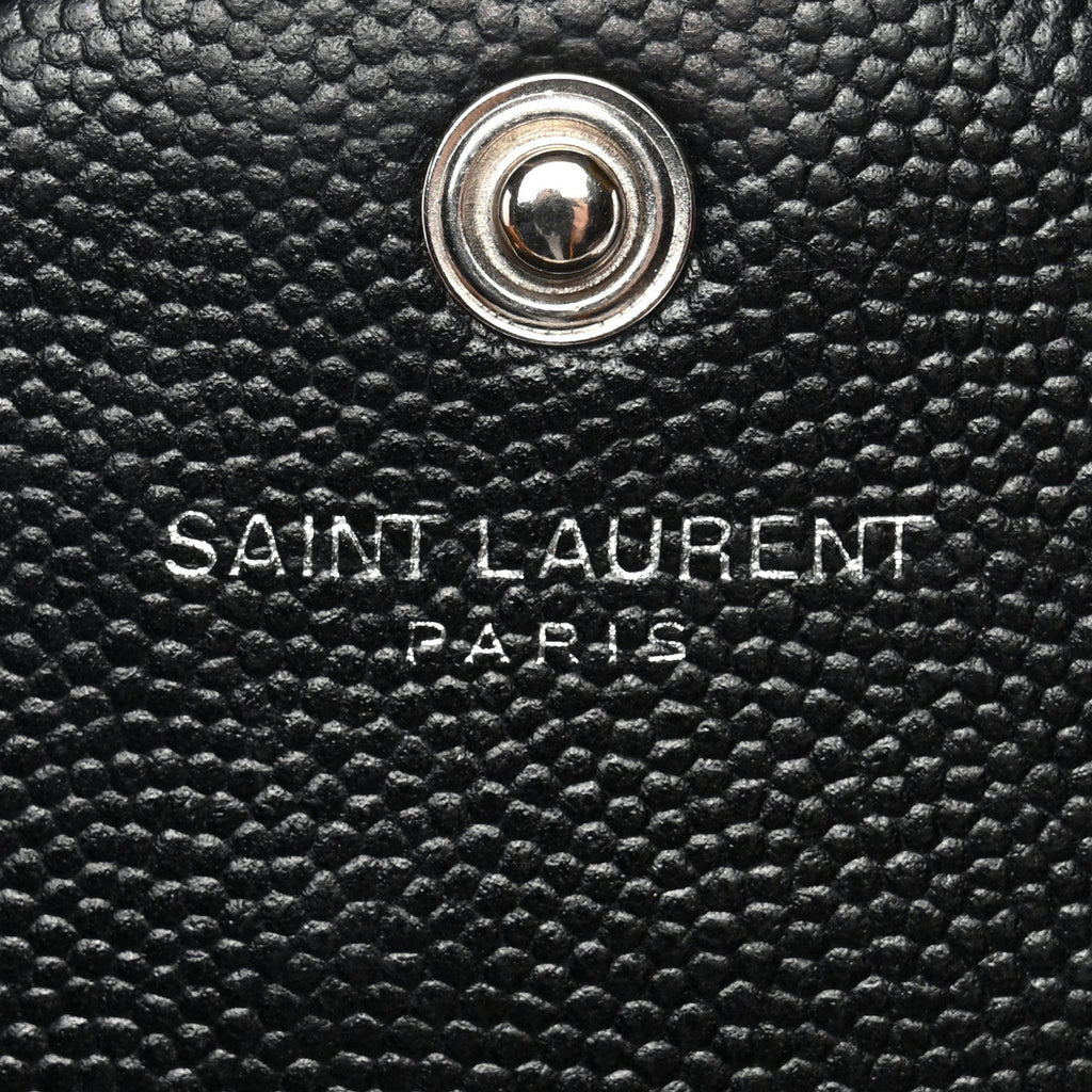 Grain De Poudre Matelasse Chevron Monogram Chain Wallet  Black