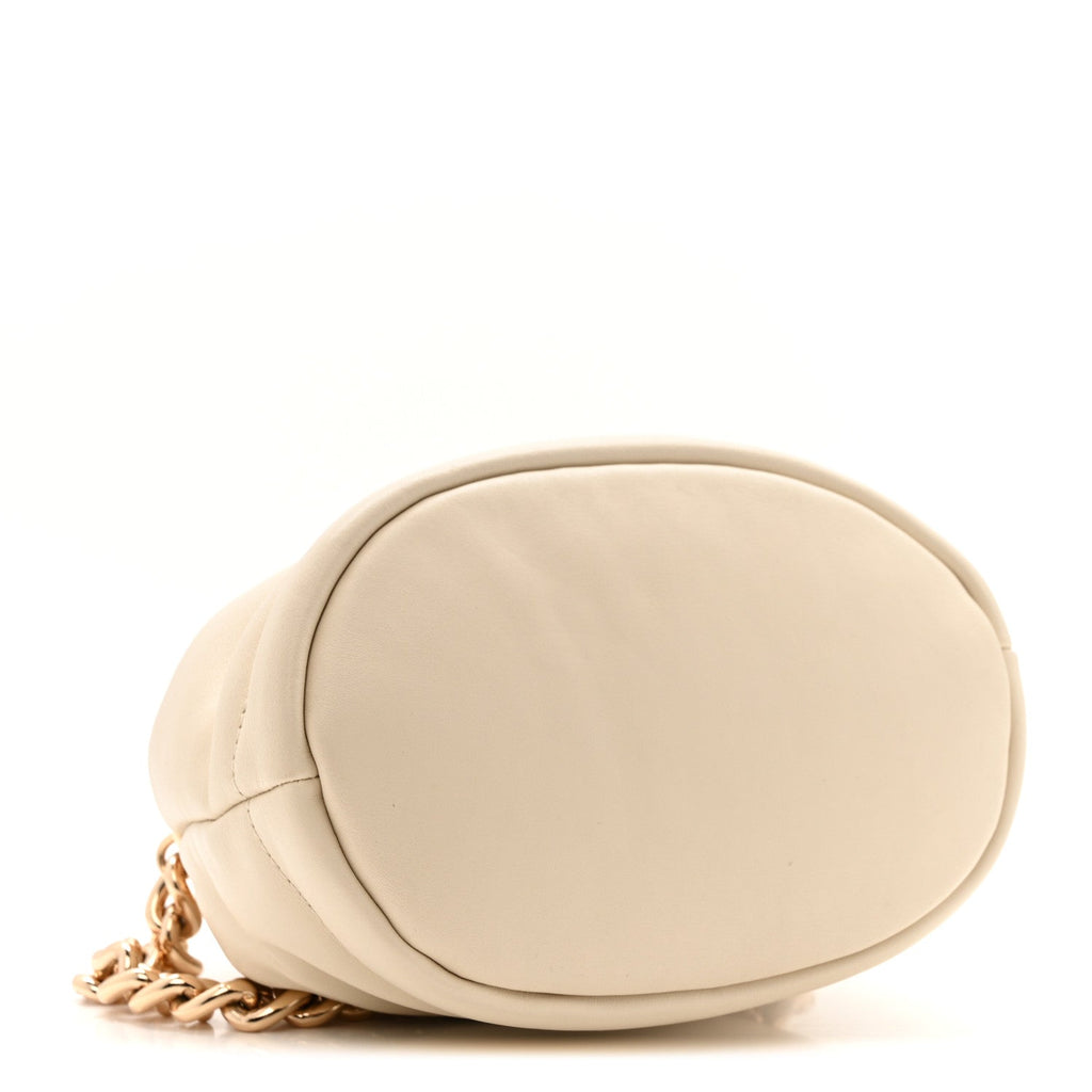 Calfskin Soft Small Bucket Bag Marshmallow