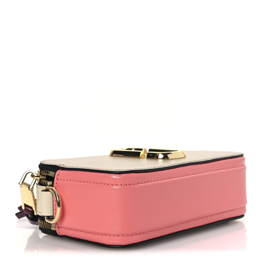 Saffiano Small Snapshot Camera Bag Coral Multi