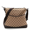 Monogram Calfskin Perforated Medium Flat Messenger Bag Dark Brown
