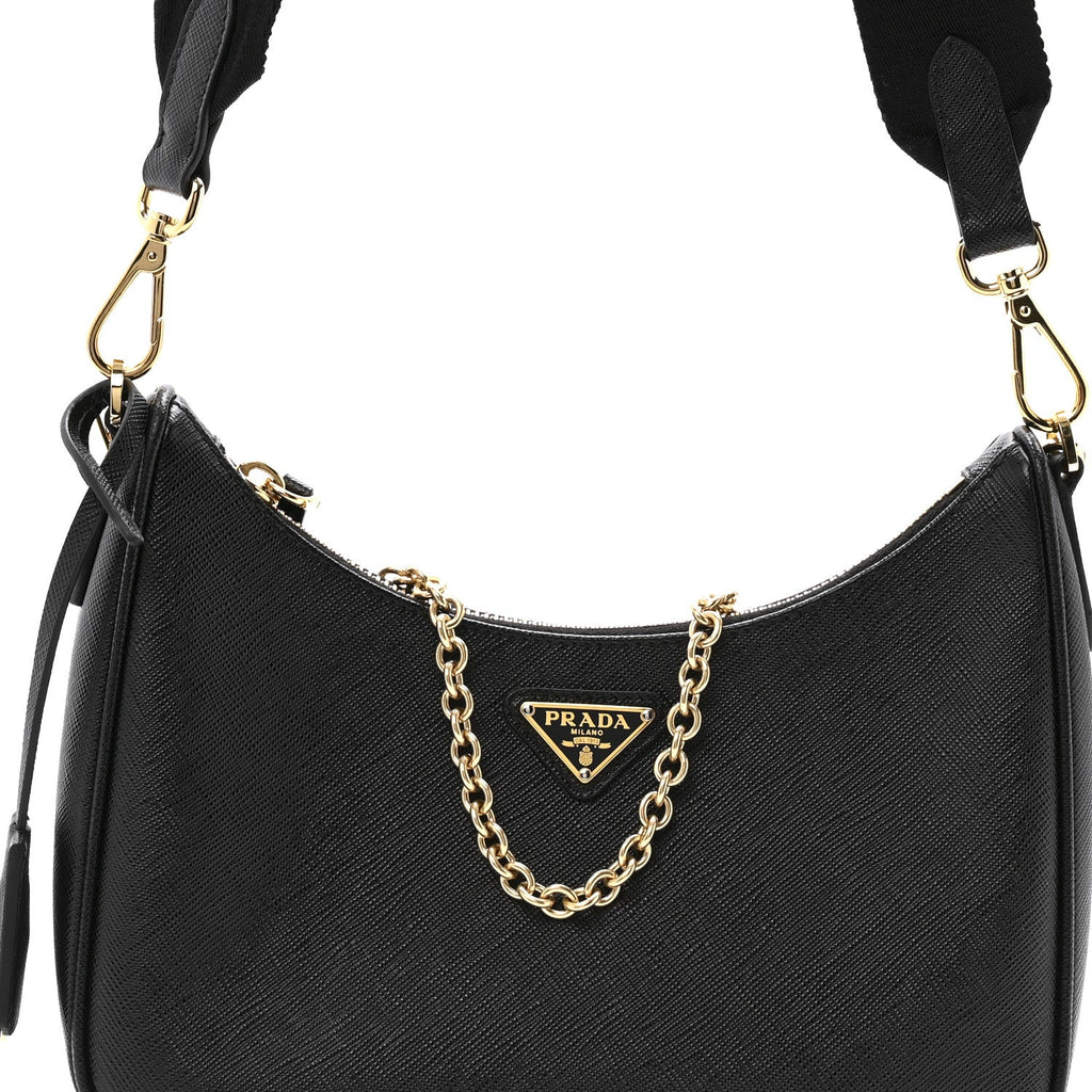 Saffiano Lux Re-Edition 2005 Shoulder Bag Black
