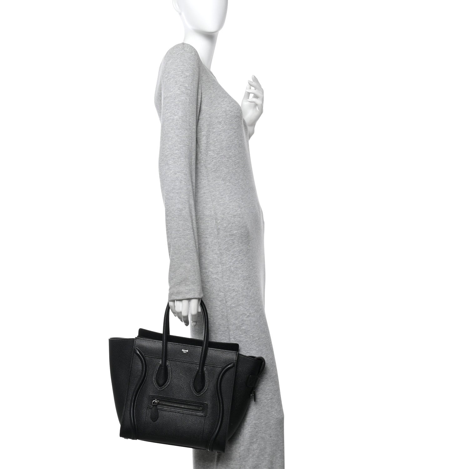Drummed Calfskin Micro Luggage Black