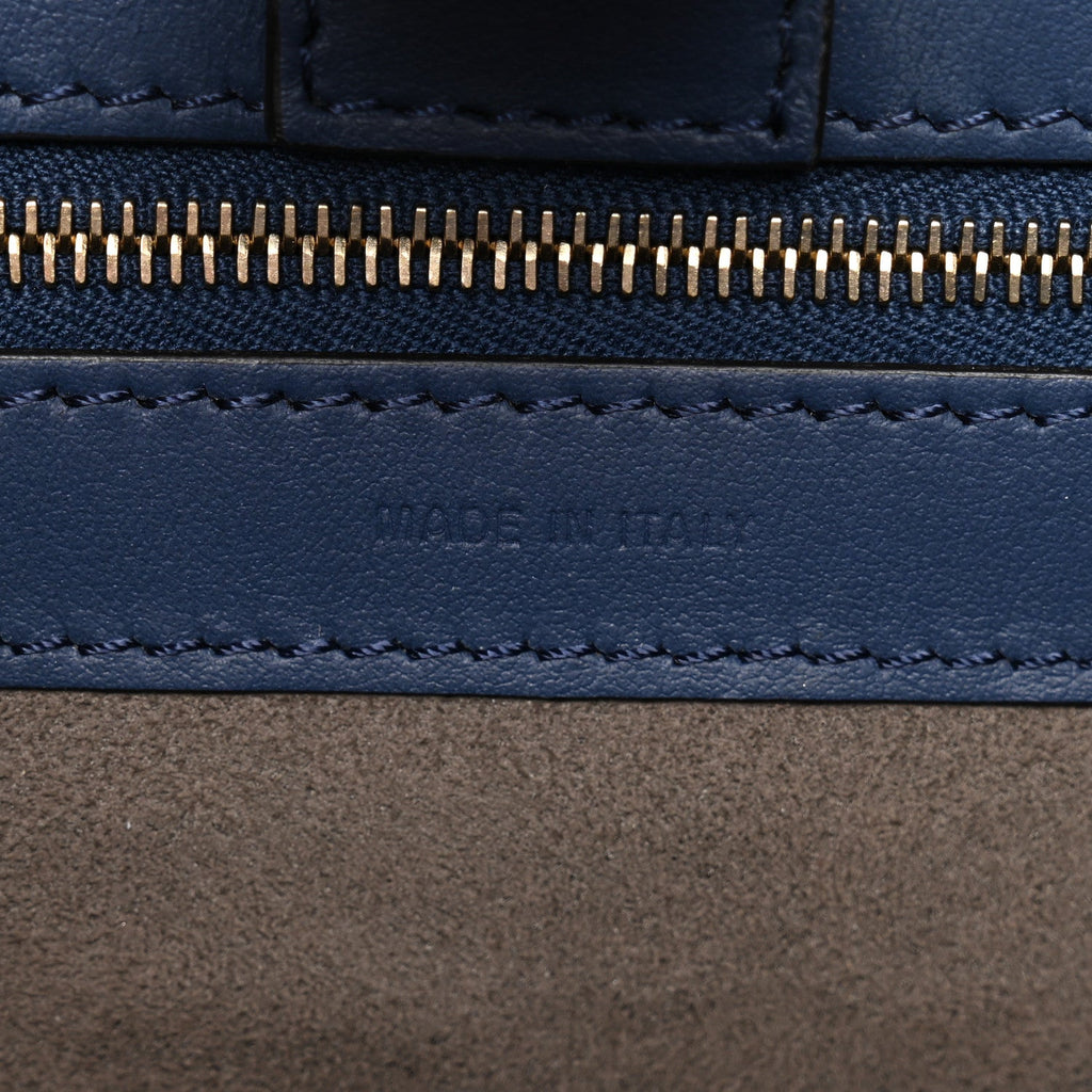 Vitello Century Opaco F is Fendi Bi-Color Small Runaway Satchel Blue Black