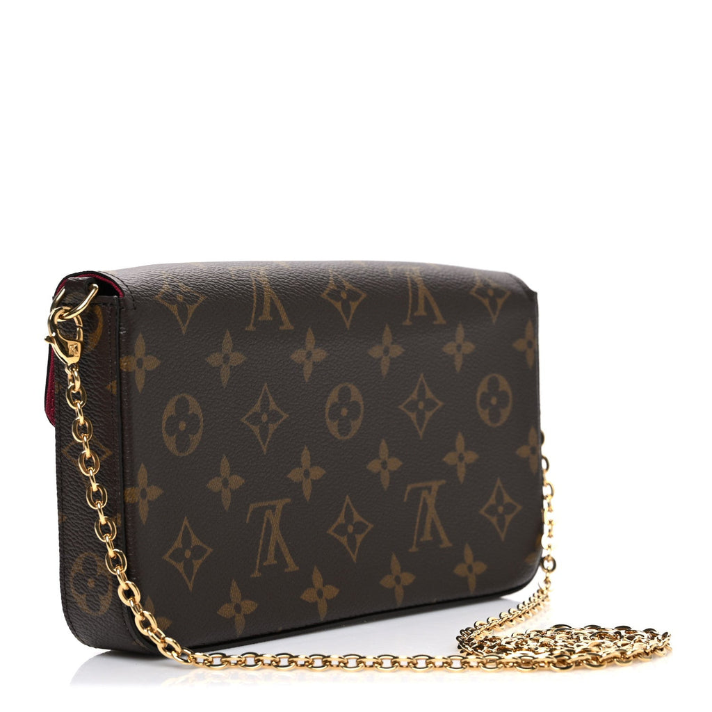 Monogram Pochette Felicie Chain Wallet Fuchsia