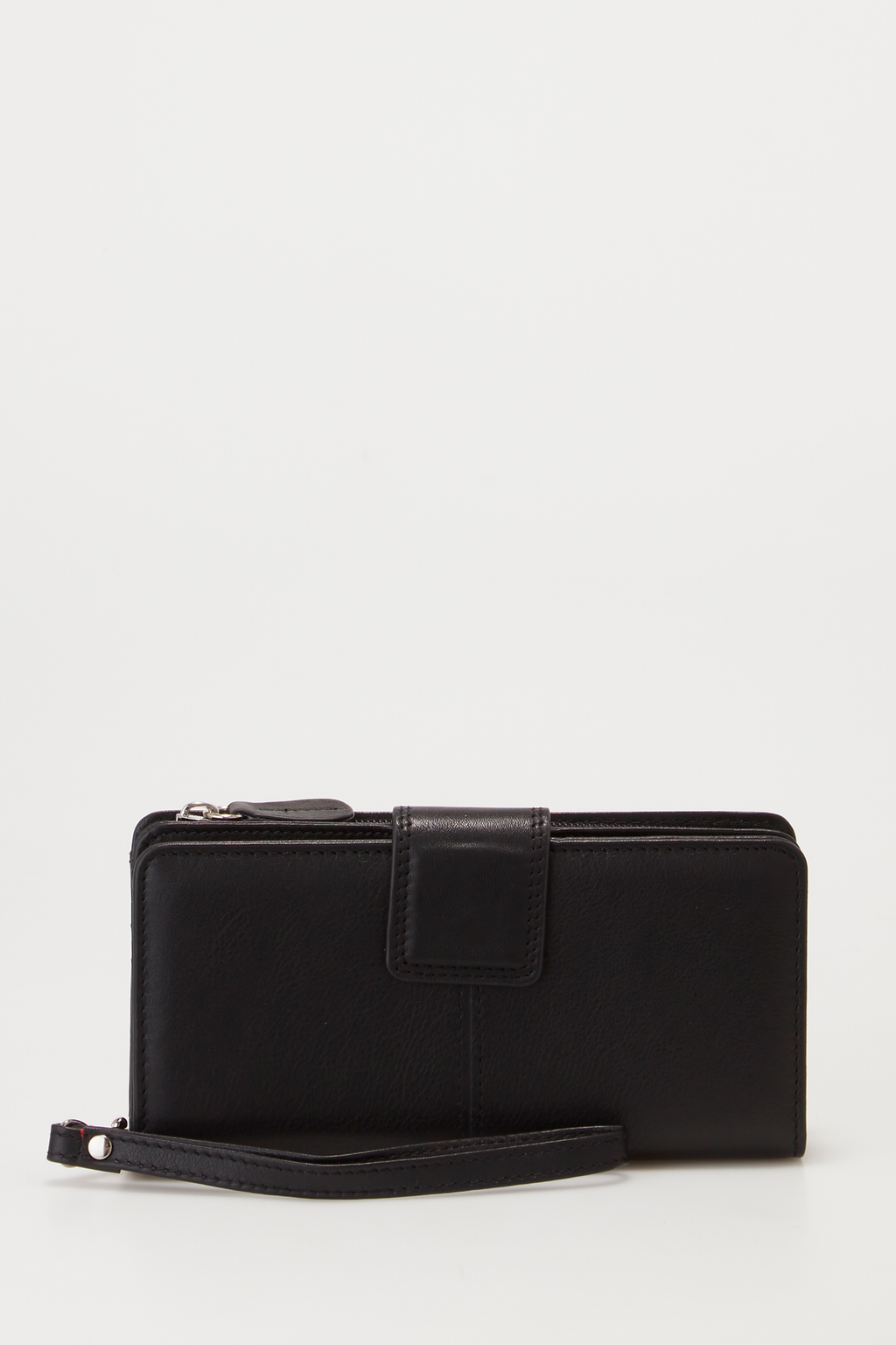 RFID Leather Zip Around Wallet