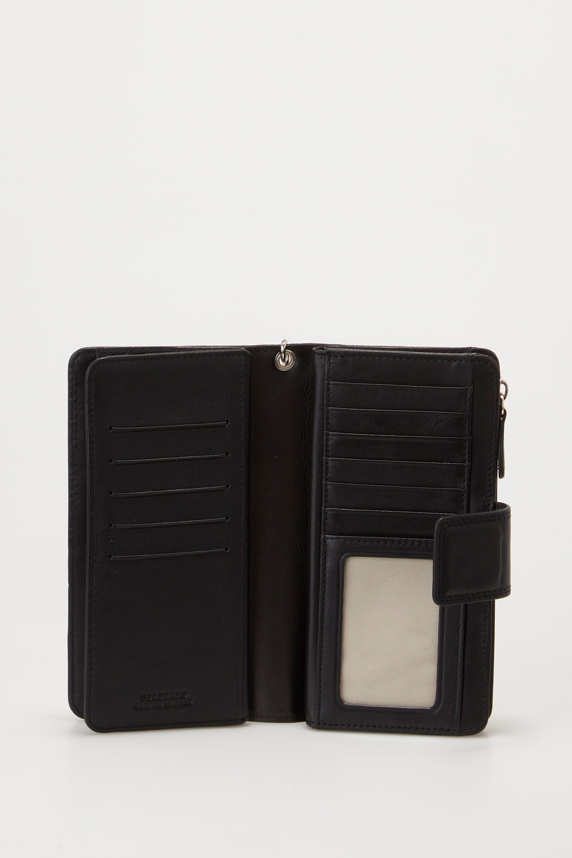 RFID Leather Zip Around Wallet