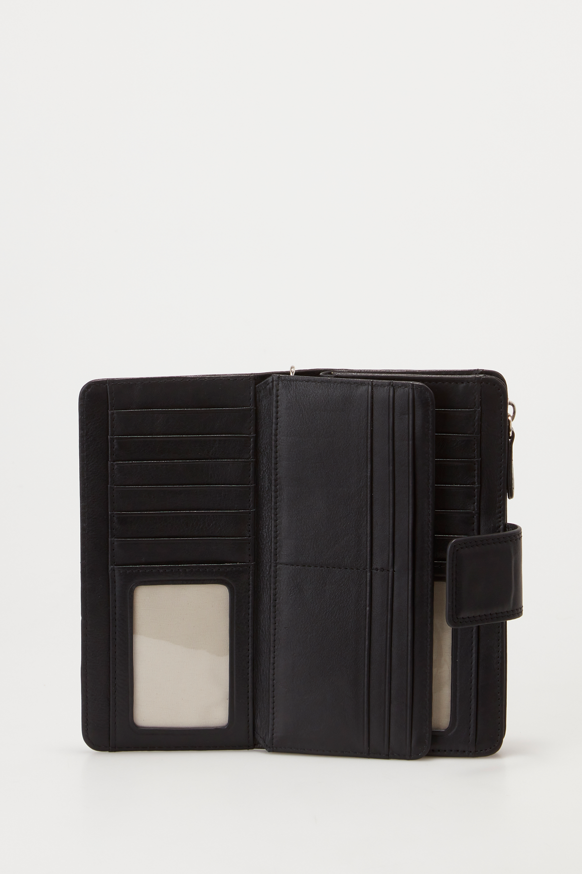 RFID Leather Zip Around Wallet