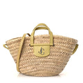 Palm Leaf Raffia Small Macy Tote Natural Sunbleached